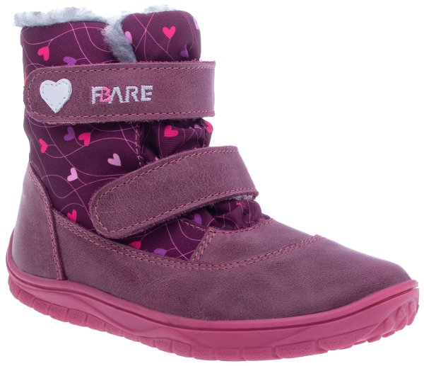 FARE BARE FINKY dětské zimní nepromokavé boty vínové