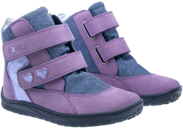 FARE BARE FROSTKY dětské zimní nepromokavé boty lila