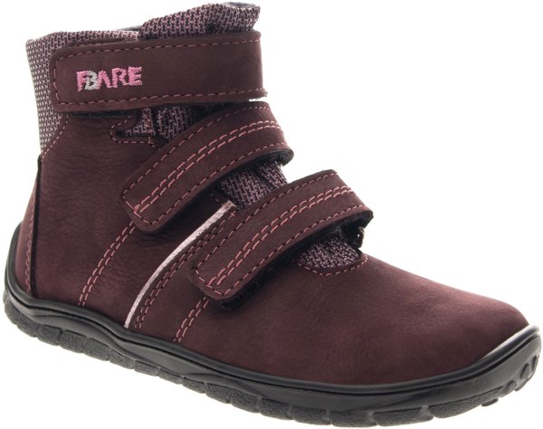 FARE BARE FJORDKY dětské celoroční nepromokavé kotníkové boty vínové