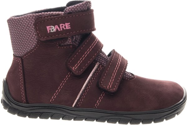 FARE BARE FJORDKY dětské celoroční nepromokavé kotníkové boty vínové