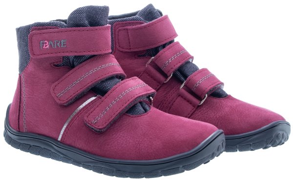 FARE BARE FJORDKY celoroční nepromokavé kotníkové boty vínové