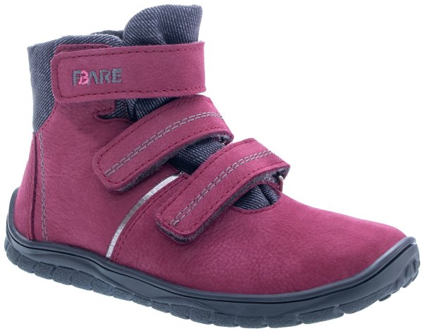 FARE BARE FJORDKY celoroční nepromokavé kotníkové boty vínové
