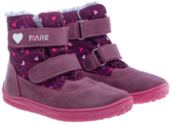 FARE BARE FINKY dětské zimní nepromokavé boty vínové