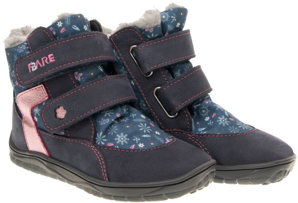 FARE BARE FROSTKY dětské zimní nepromokavé boty modro-růžové
