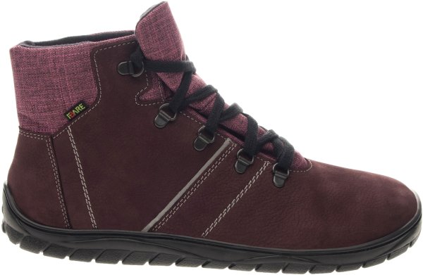 FARE BARE FJORDKY celoroční nepromokavé kotníkové boty vínové
