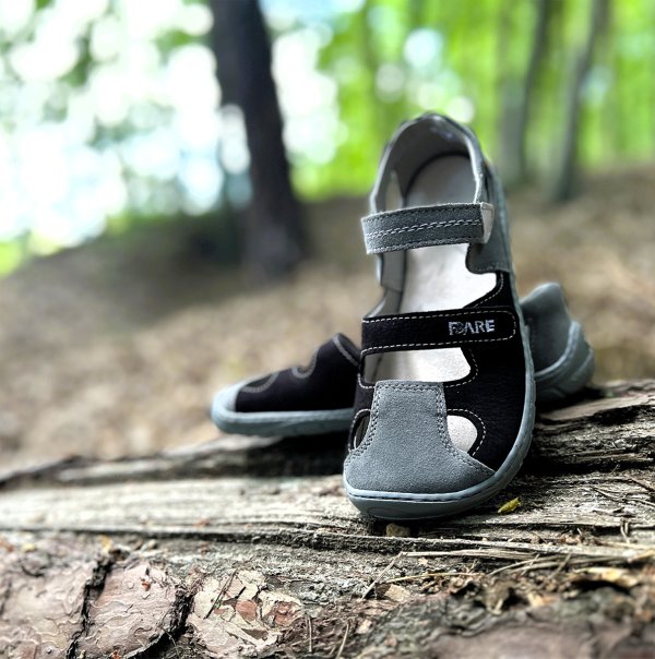 FARE BARE TRIPOLIS  sandály černo-šedé