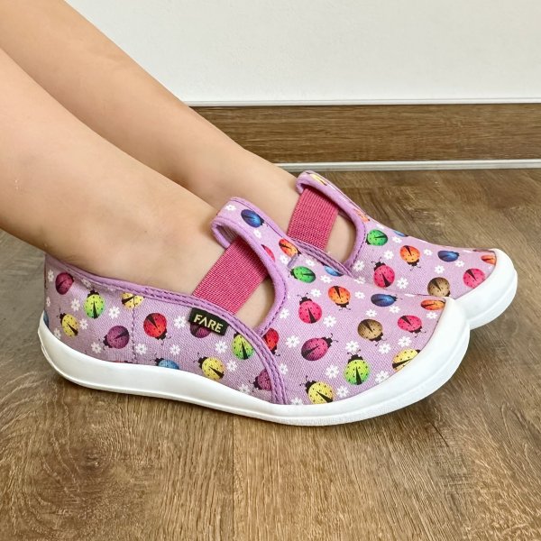 FARE KLASIK Dětské papuče na gumičku růžové