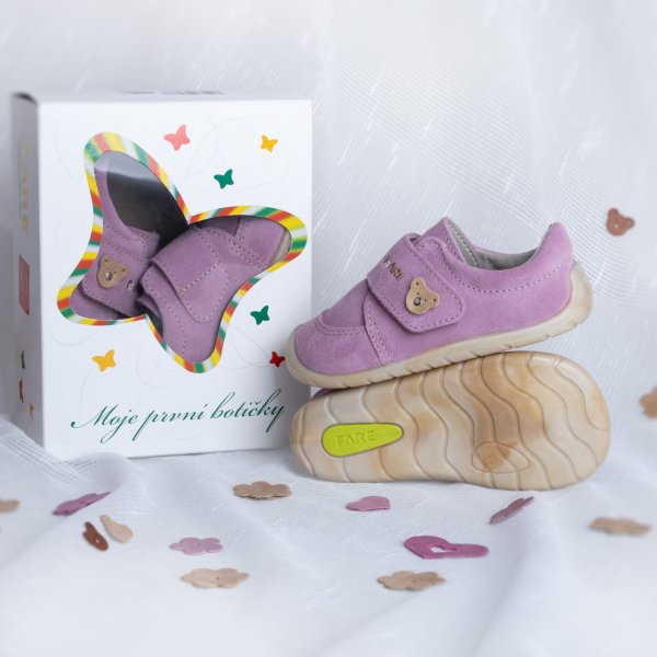 FARE FIRST PEBBLE dětské celoroční boty lila šeříkové