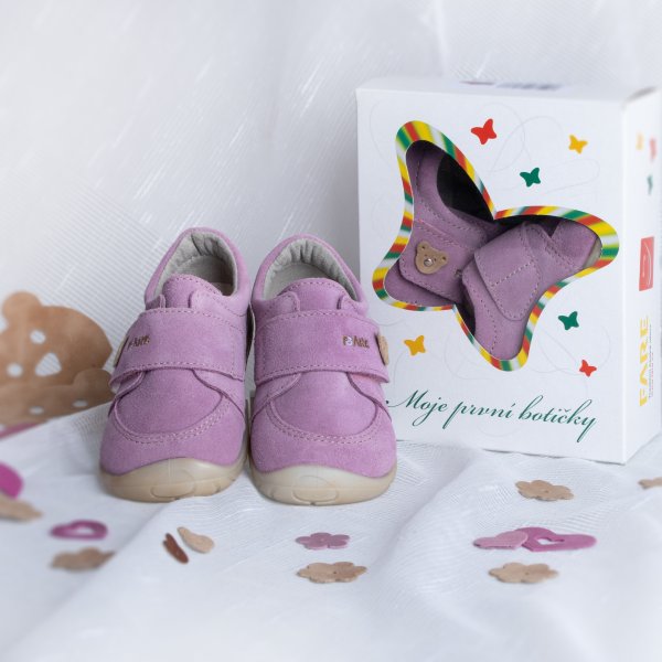 FARE FIRST PEBBLE dětské celoroční boty lila šeříkové