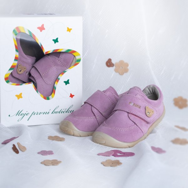FARE FIRST PEBBLE dětské celoroční boty lila šeříkové