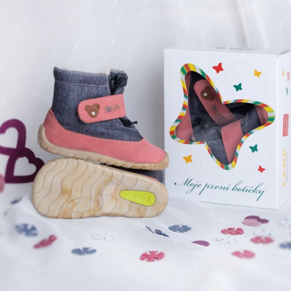 FARE FIRST SNOWIES dětské zimní boty lososové