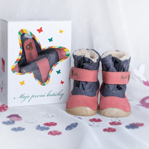 FARE FIRST SNOWIES dětské zimní boty lososové