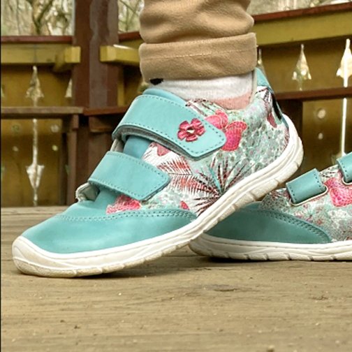 FARE BARE DARIANKY dětské celoroční boty tyrkysové květ