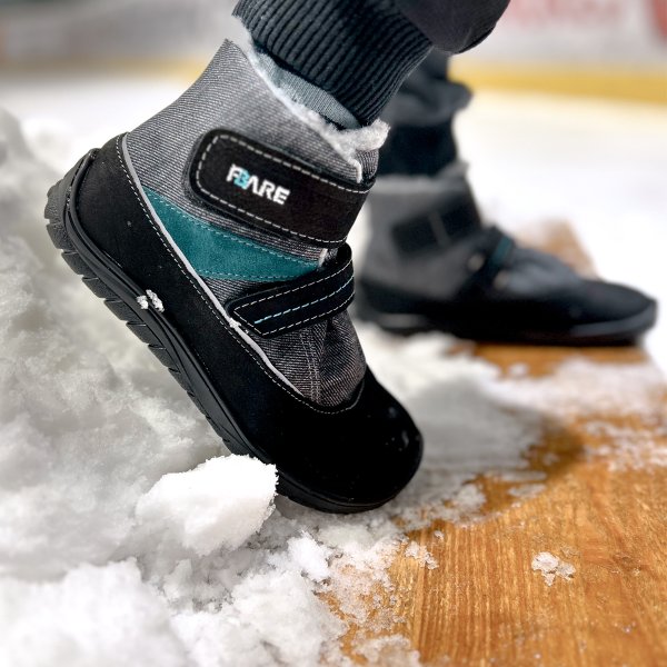 FARE BARE BJORNKY dětské zimní nepromokavé boty černo-šedé