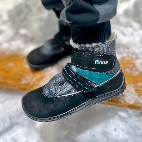 FARE BARE BJORNKY dětské zimní nepromokavé boty černo-šedé