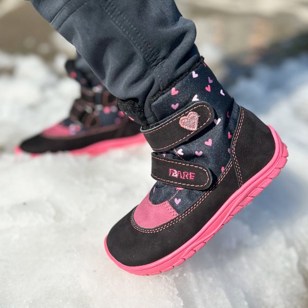 FARE BARE FINKY kid’s winter waterproof shoes black-pink