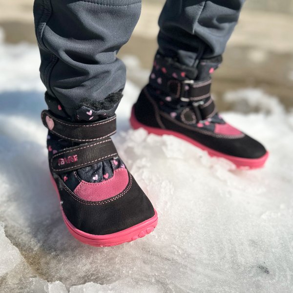 FARE BARE FINKY kid’s winter waterproof shoes black-pink