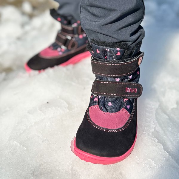 FARE BARE FINKY kid’s winter waterproof shoes black-pink