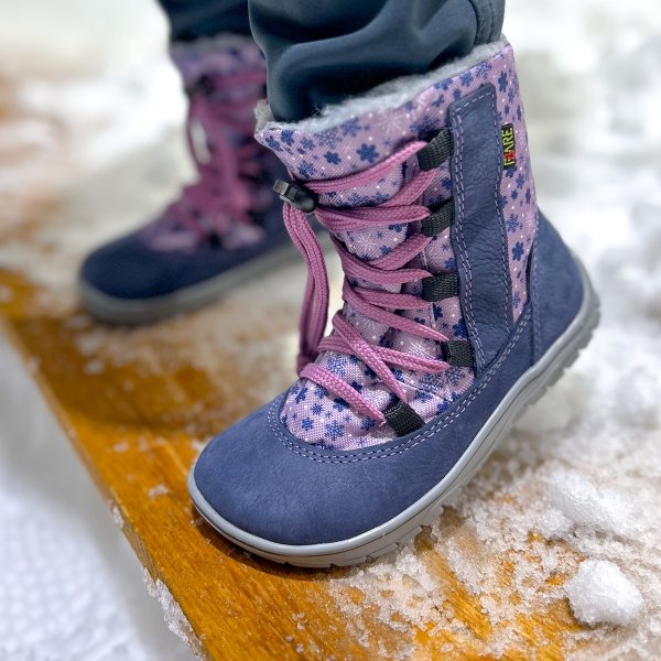 FARE BARE SNĚHULE dětské zimní nepromokavé boty růžové