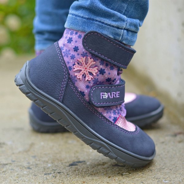 FARE BARE FINKY dětské zimní nepromokavé boty růžovo-modré