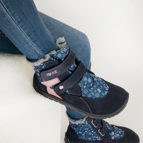 FARE BARE FROSTKY dětské zimní nepromokavé boty modro-růžové