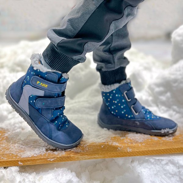 FARE BARE FROSTKY kid's winter waterproof shoes blue