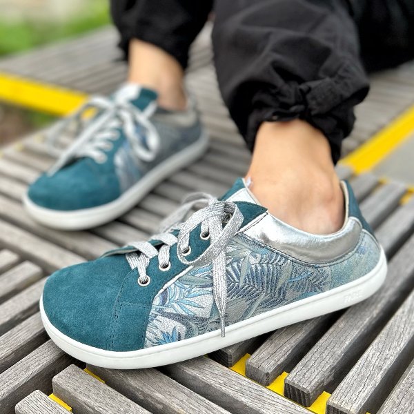 FARE BARE ELEGANT all year shoes petrol flower