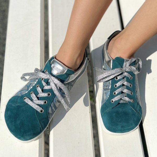 FARE BARE ELEGANT all year shoes petrol flower