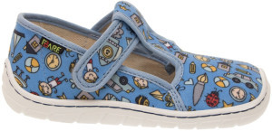 FARE BARE dětské papuče na suchý zip modré