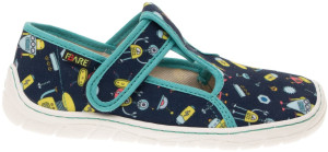 FARE BARE dětské papuče na suchý zip modré