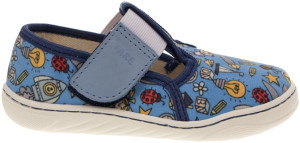 FARE MID-WIDE dětské papuče na suchý zip modré